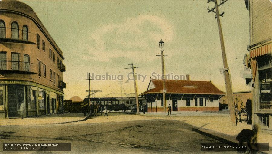 Postcard: The Railway Station, Winthrop Beach, Massachusetts